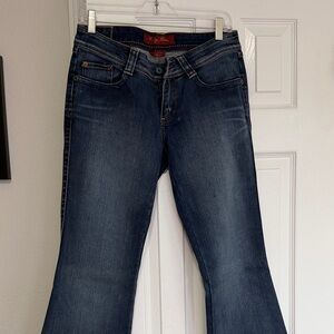 Dark Blue Flare Jeans for Women